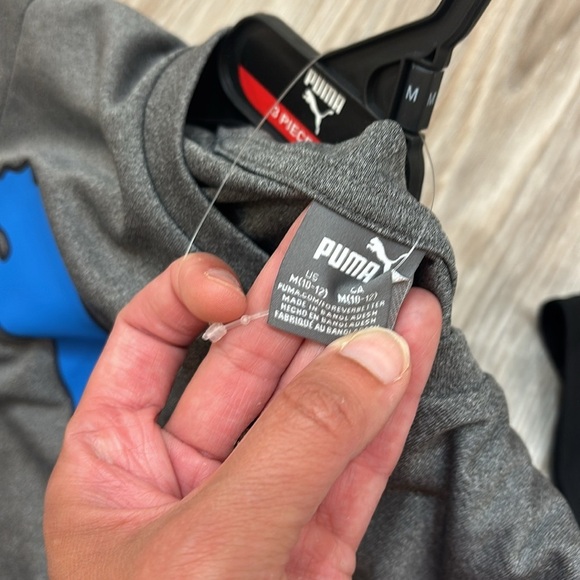 Puma Gray Tee with Blue Logo and Red-White Shorts sets size 10-12 NWT - Picture 3 of 4